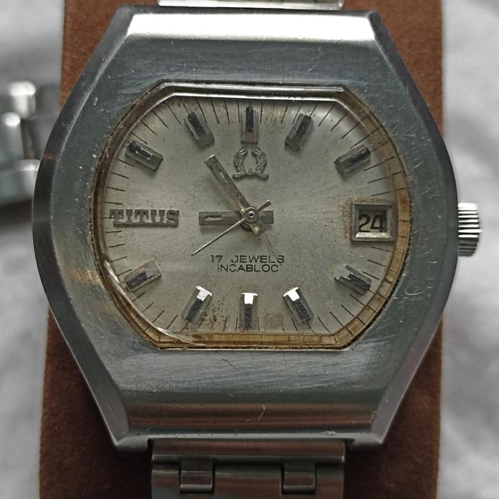 Jam Pria Manual Winding NET92237 Titus Incabloc Gray Dial Ori