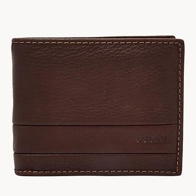 Lufkin Traveler Dark Brown Fossil wallet Dompet kulit pria Original