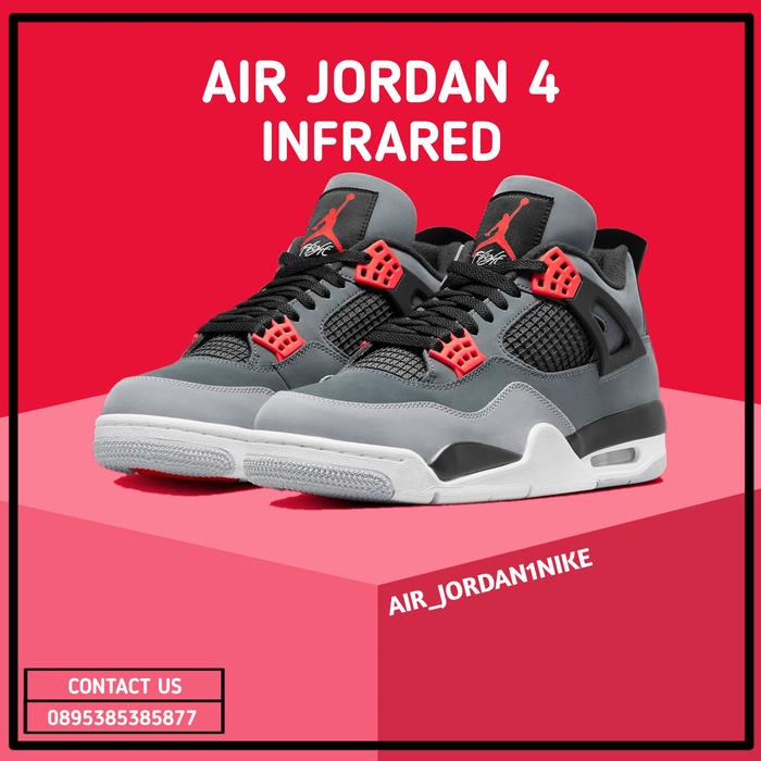 Sepatu Nike Air Jordan 4 Infrared 100% Authentic