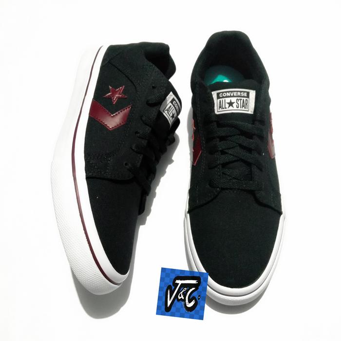 Sepatu Converse El Distrito 2.0 Canvas Ox Black Bordeaux Murah