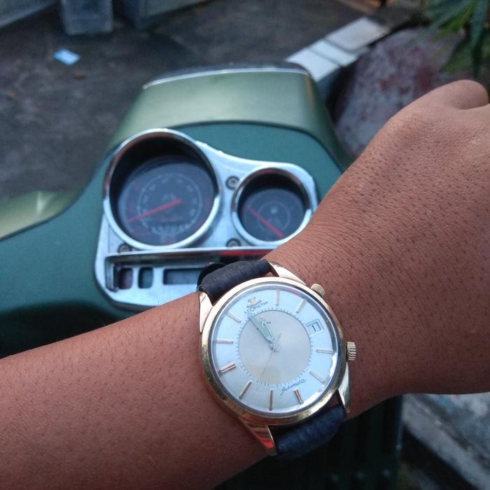 Jam tangan vintage Jaeger LeCoultre memovox Swiss second original