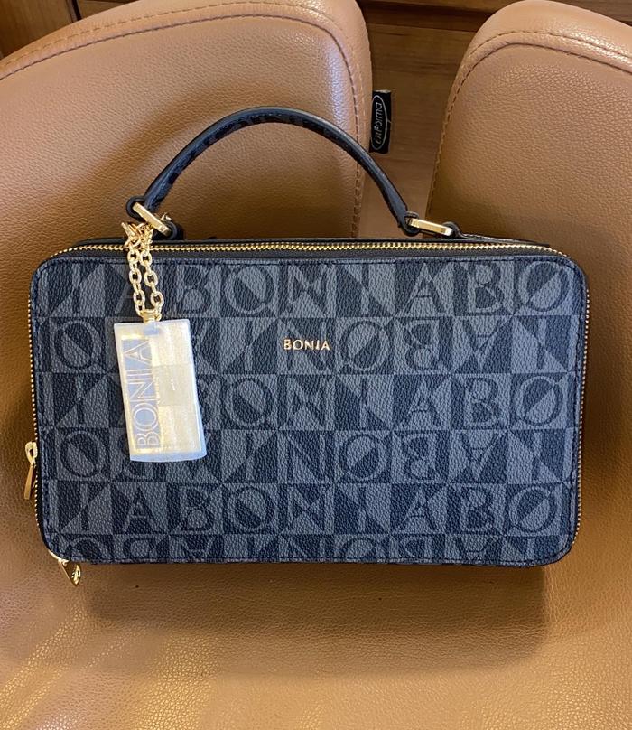Tas bonia original Authentic monogram hitam handbag camera