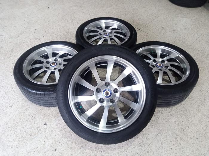 VELG MOBIL BEKAS HRE RING 17X7,5 PCD 5X114 ET45 + BAN 205 50 GOODYEAR