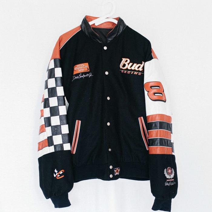 Nascar jh Dale Earnhardt, Jr #8 Bud Racing reversible leather jacket