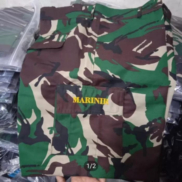 Celana Pendek Loreng Logo Marinir