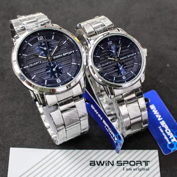 JAM TANGAN COUPLE BWIN SPORT RANTAI/BWINSPORT M1036G/L/JAM TANGAN COUP