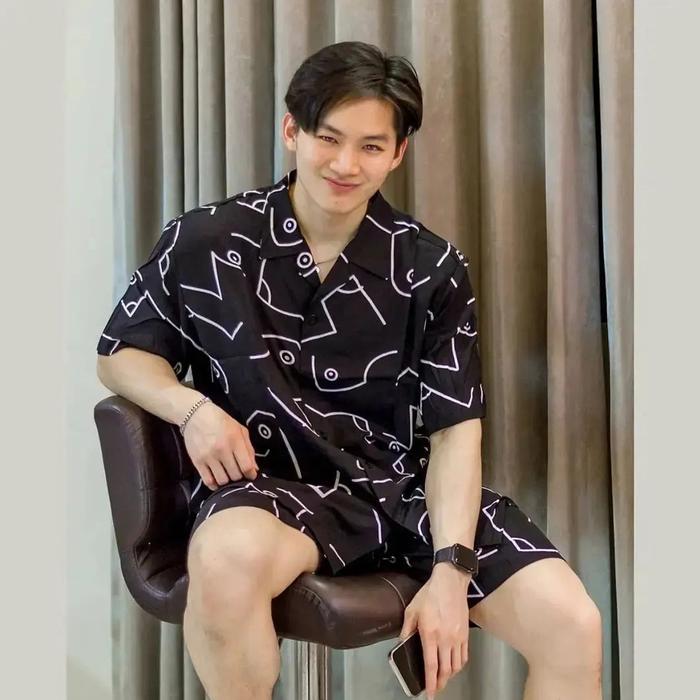 Piyama pria dewasa sleepwear men tie dye set pria baju tidur piyama