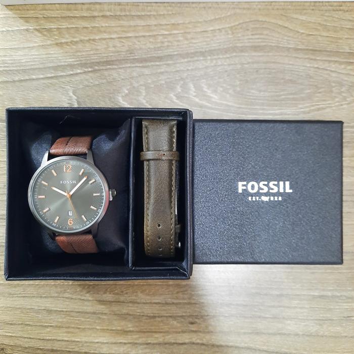 Jam Tangan Pria / Wanita Fosil Ori Kulit Asli DN17
