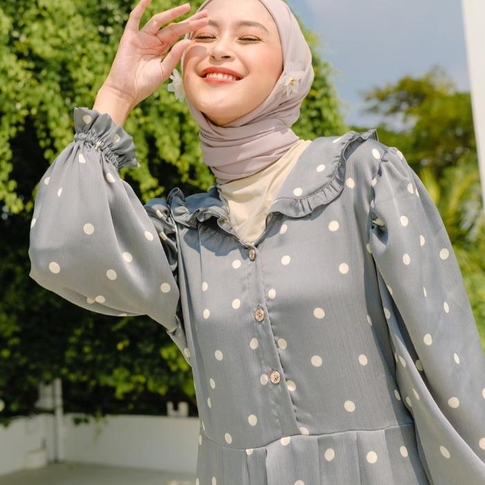 Qiana dress polka grey by haidee&orlin