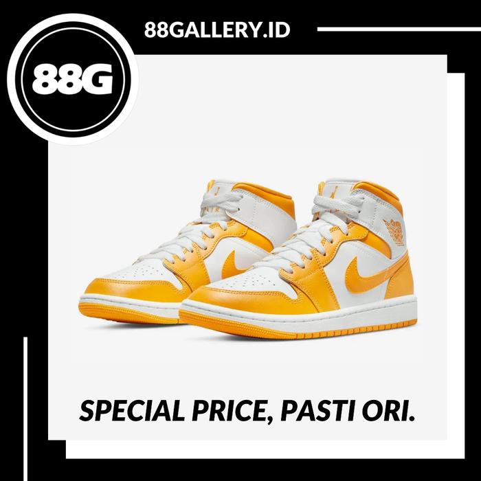 Air Jordan 1 Mid White Yellow 100% Original