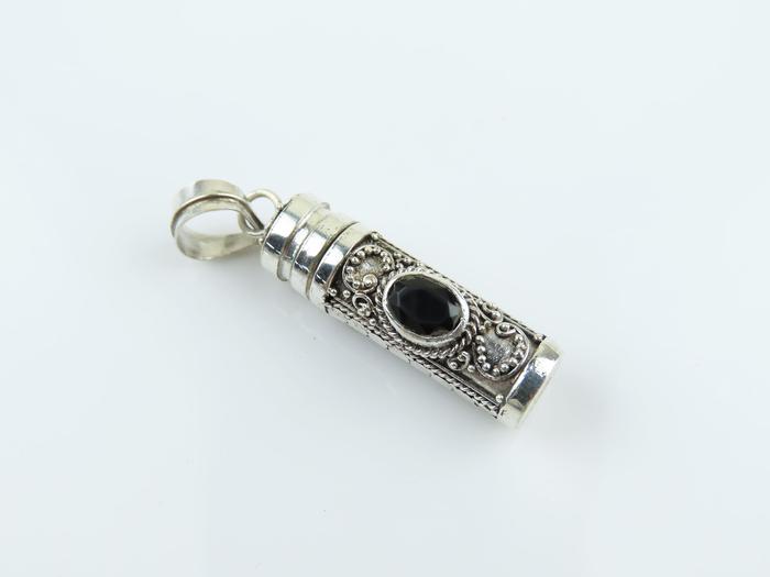 Liontin Botol Parfum, Liontin Permata Black Onyx, Perak 925
