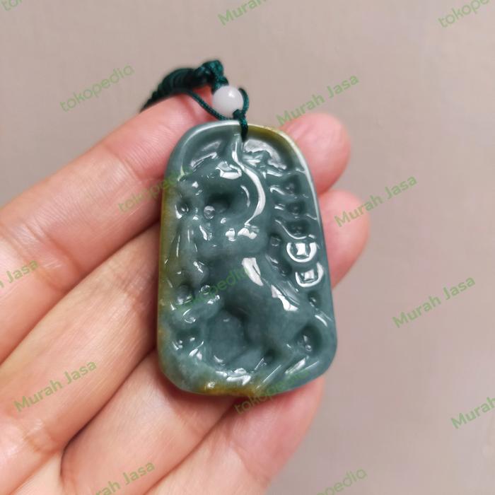 Kalung Liontin Giok burma Shio Kuda /Horse + sertifikat