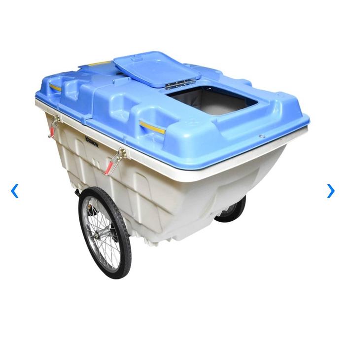 GEROBAK SAMPAH WHITE BLUE WITH BLUE COVER KRISBOW