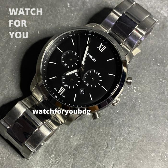 Jam Tangan Fosil Original FS 5384 FS5384 Chronograph Silver Neutra