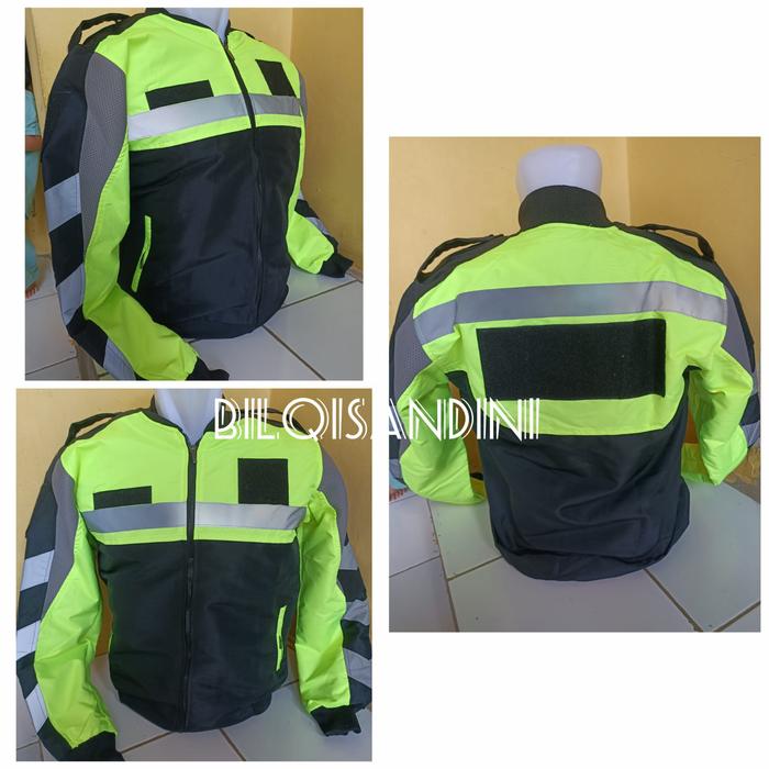 jaket polosan taslan waterproof touring/lantas