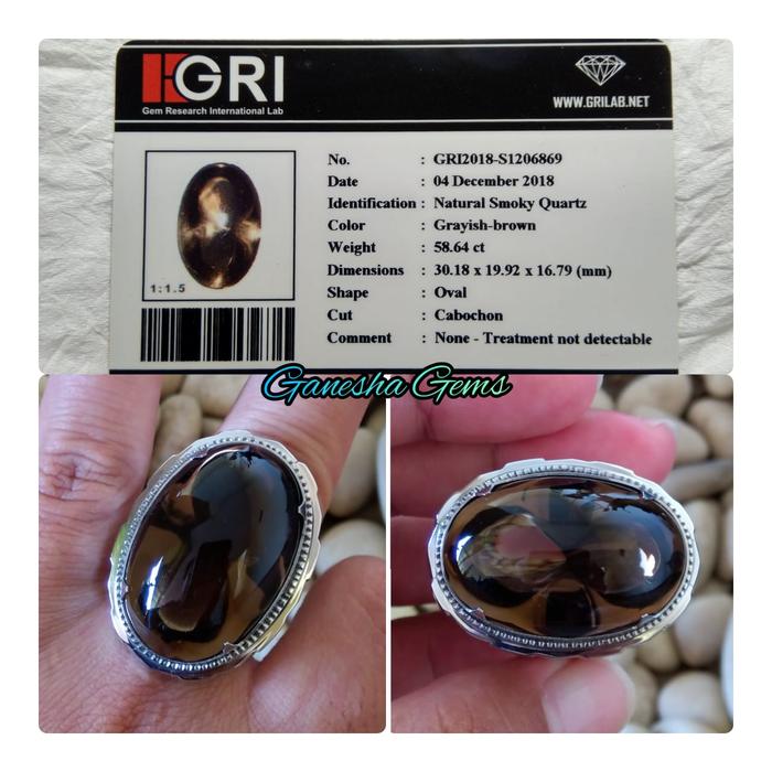 Natural Smoky Quartz 58.64 Ct - Kecubung Teh - Kinyang Teh - Memo GRI