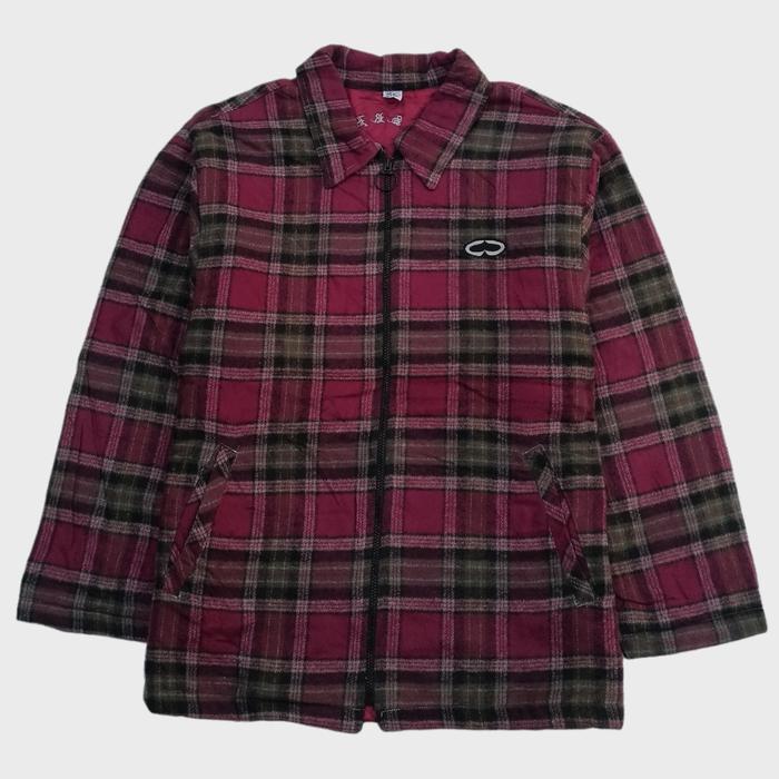 vintage flannel wool jacket 90s srh skateboards made in usa no fuct