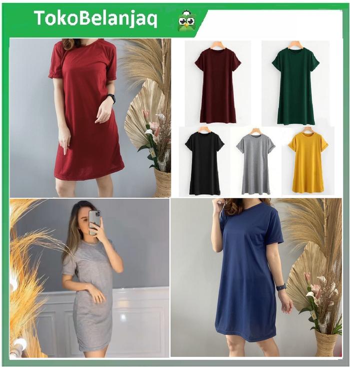 Baju Wanita Gabella Dress Lengan Pendek Polos Cewek Dewasa Gabela Dres