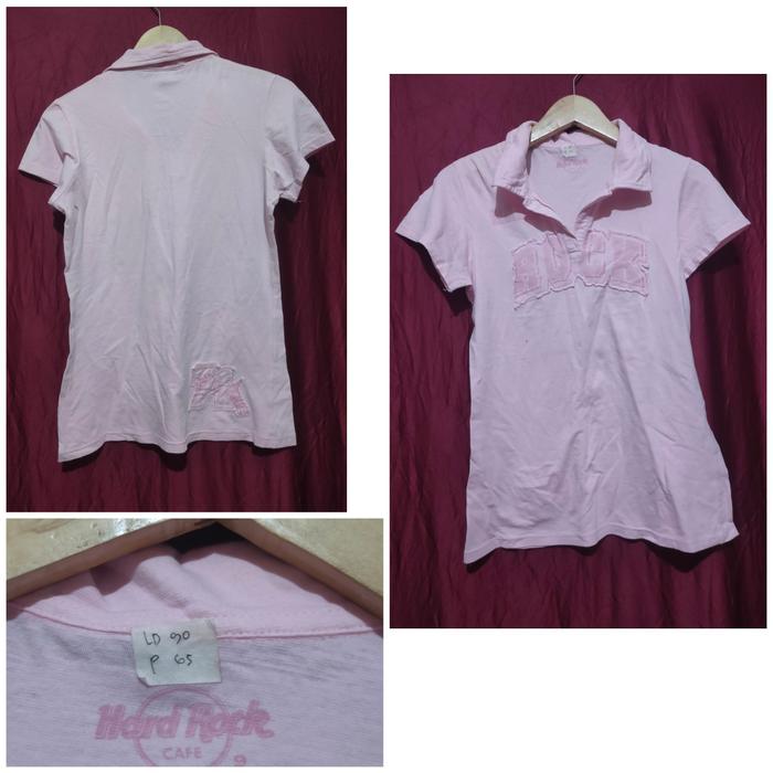preloved polo wanita hard rock pink