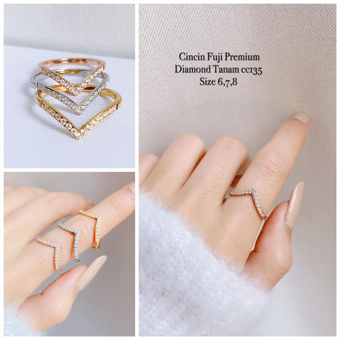 Cincin titanium impor anti karat/cincin v titanium impor anti karat