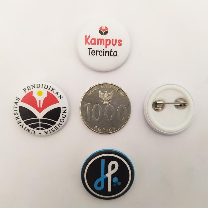 Pin koin seribu / pin 25mm / pin custom foto / pin unik pin murah