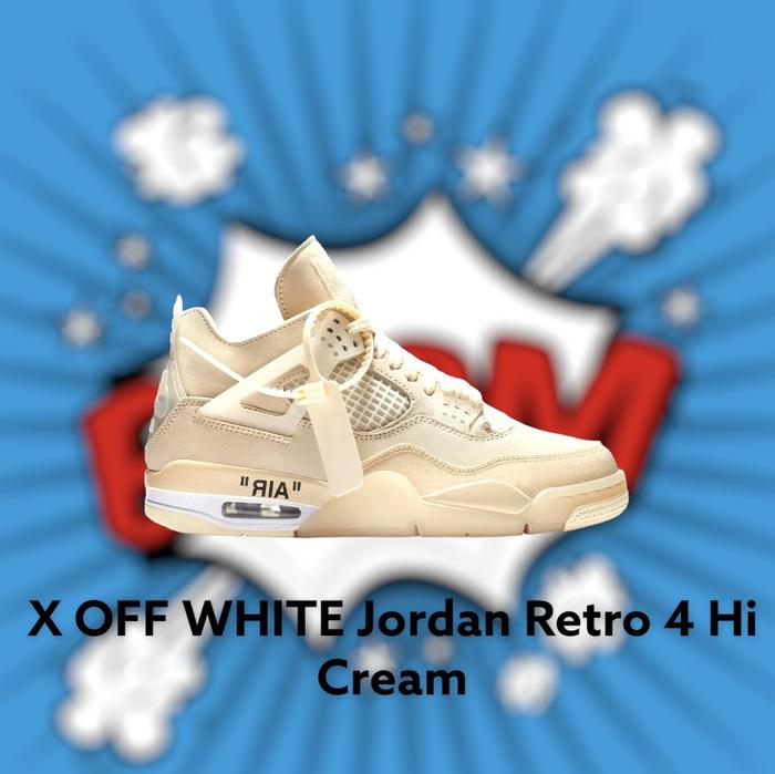 X OFFWHITE JORDAN RETRO 4 HI OFFWHITE