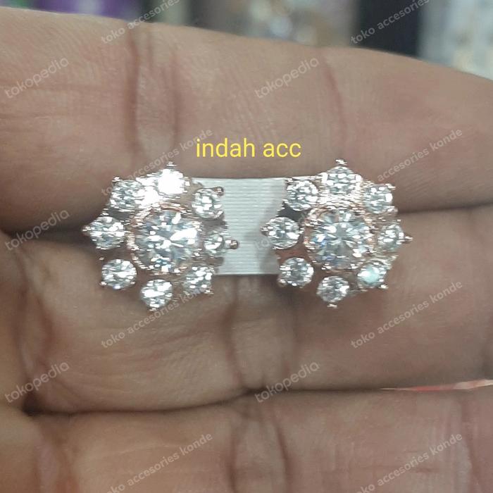 giwang/anting motif berlian medan/ronyok medan,rose gold,size bsr
