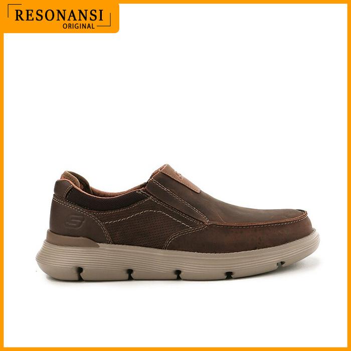SEPATU PRIA TERBARU SKECHERS ORIGINAL SNEAKERS GARZA COKLAT EMPUK