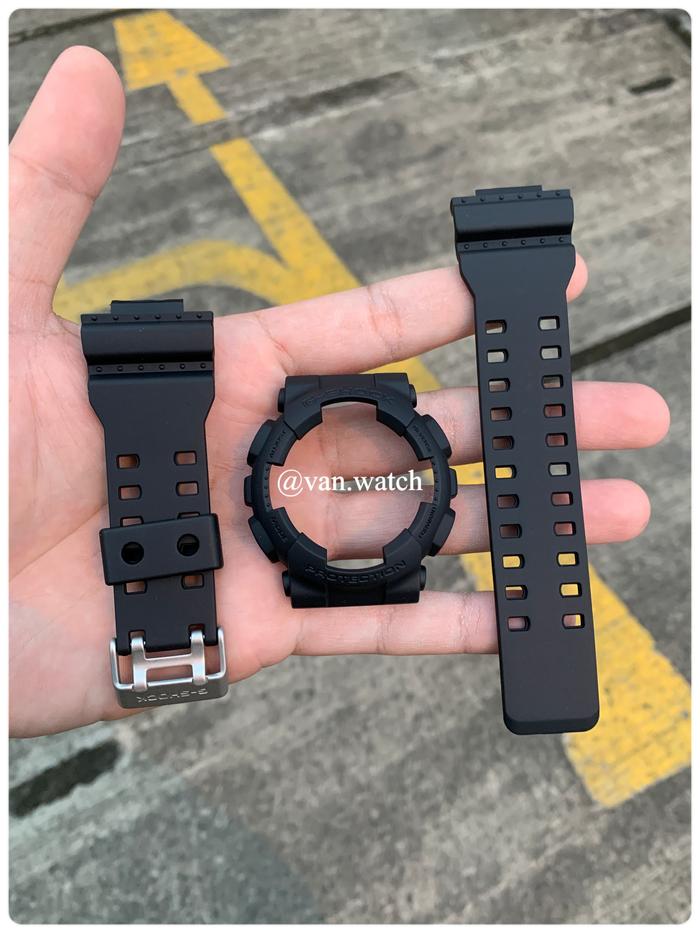 BNB Band Bezel CASIO GSHOCK GA 100 ALL BLACK GA 110 GD 100 GD 120 ORIGINAL Tulisan Hitam Buckle Silv