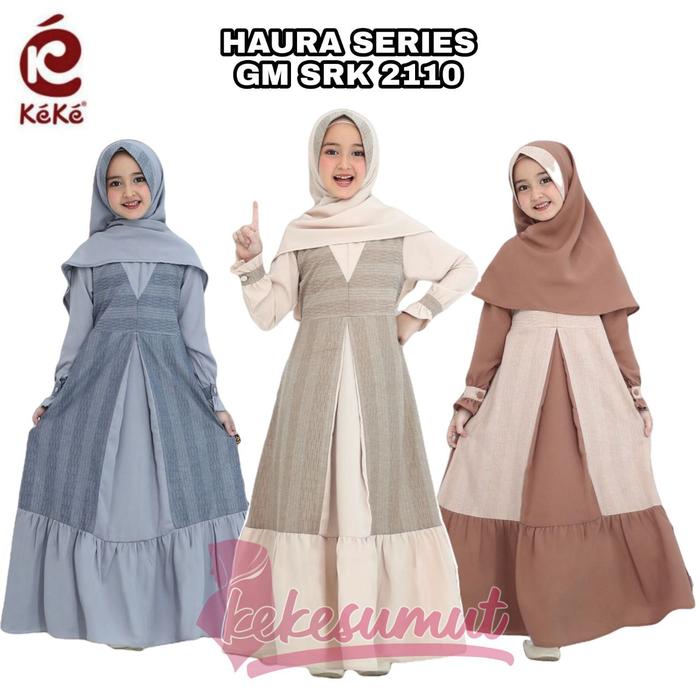 Kekesumut Baju Gamis Anak GM SRK 2113 Haura Busana Muslim Keke Busana