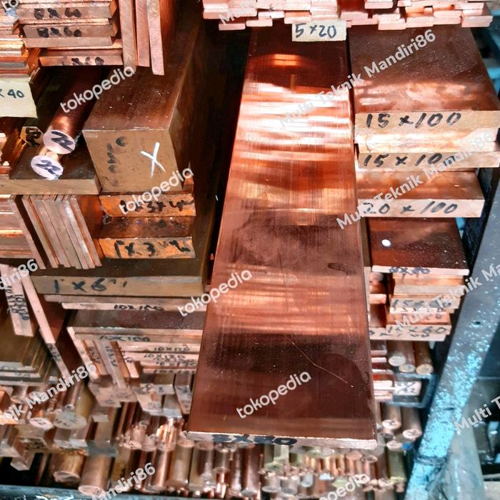 Plat Tembaga Busbar/ Tembaga Murni Batangan 5mm x 30mm x 100mm