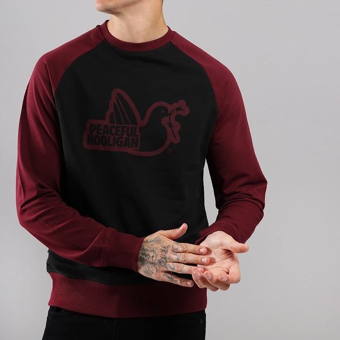 Peaceful Hooligan Thornley Sweatshirt Black / Claret Original