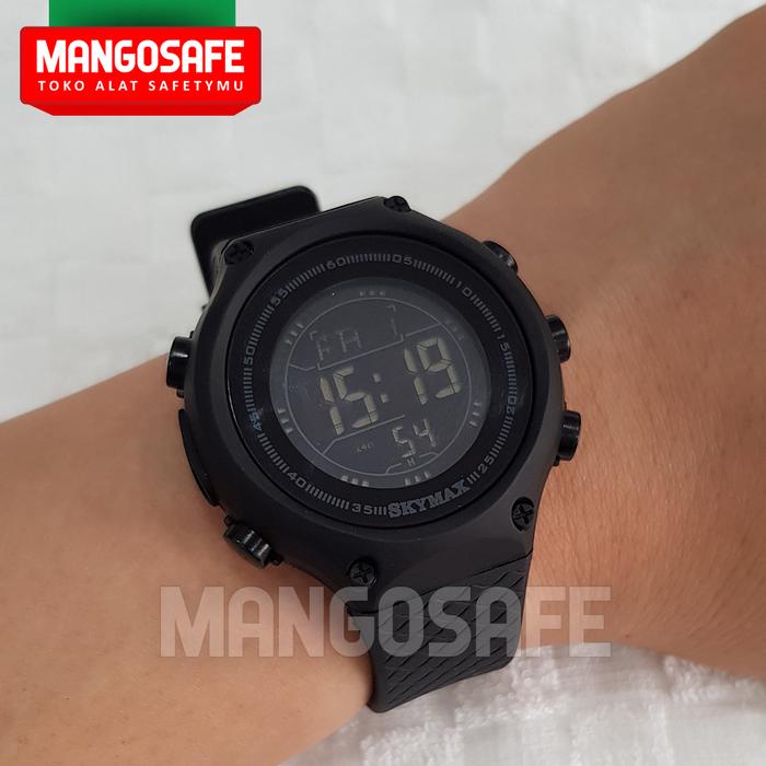 SKYMAX 1810L Jam Tangan Pria Kecil Digital Watch 1810 L Hitam Black