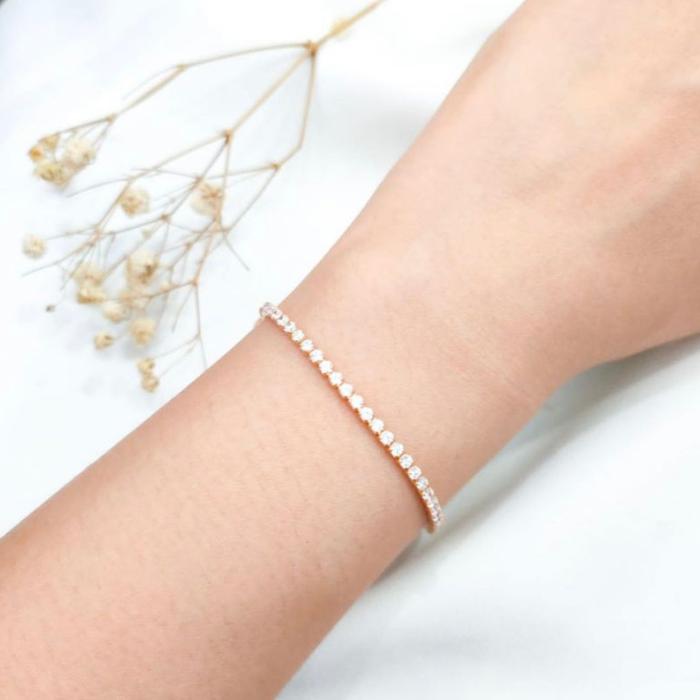 Gelang Serut Permata Listring Elegant Hadiah Kekasih Emas Asli
