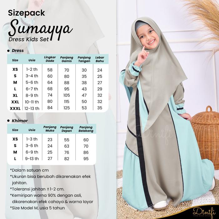 [Puby] Sumayya Dress Kids By Mouza | Gamis Anak Couple | Sarimbit 2022