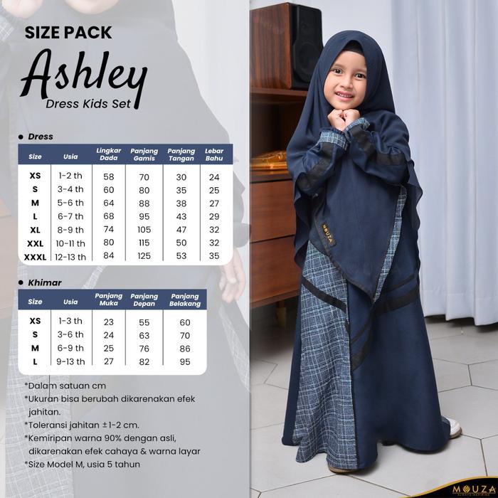 [Puby] Ashley Dress Set Kids By Mouza | Gamis Anak Sarimbit Mouza 2022