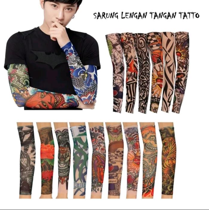 Manset Tangan Sarung Tangan Lengan Motif Tato Temporary Tattoo Sleeves Hand