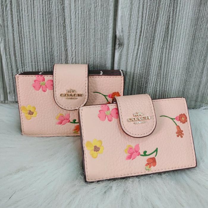 dompet COACH C8325 ACCORDION CARD CASE Mystical Floral Pink
