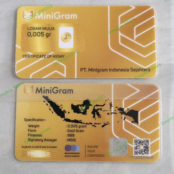 MiniGram 0.005 gr Logam Mulia Emas Mini