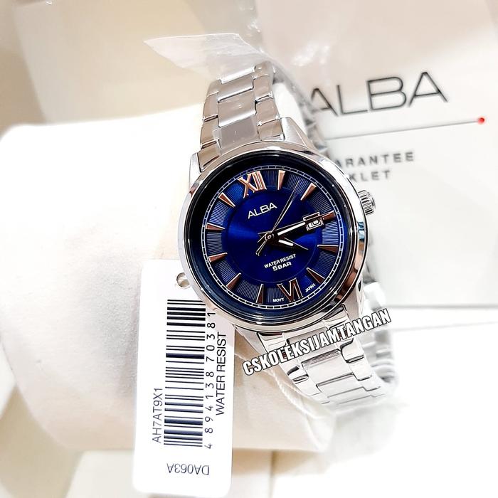 JAM TANGAN WANITA ALBA AH7AT9X1 AH7AT9 SILVER BLUE ORIGINAL GARANSI