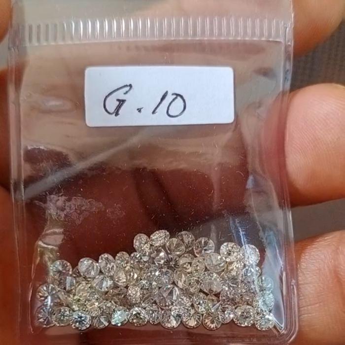 Natural Berlian Putih Eropa Ukuran Gugur 10 - Kualitas Bagus