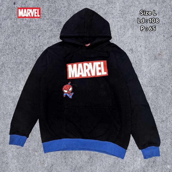 Hoodie Marvel Spiderman Big Logo Center Original Second Preloved