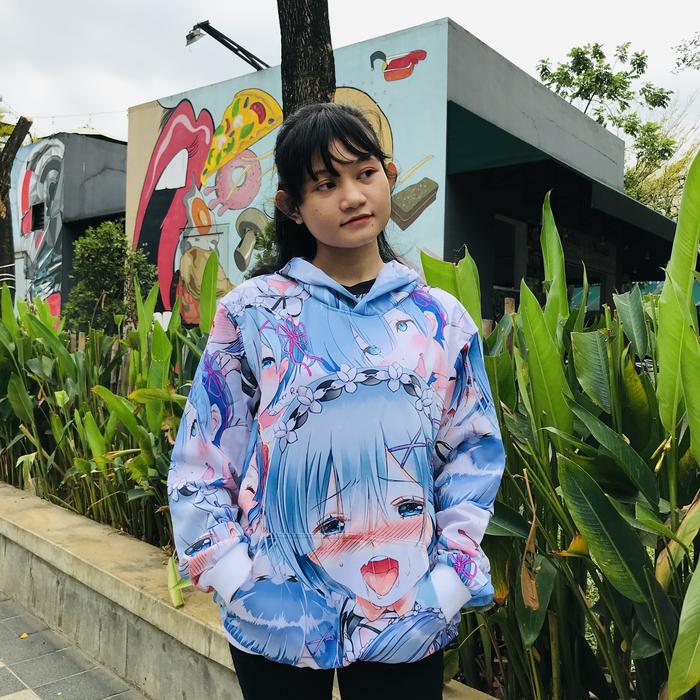 Sweater Hoodie Ahegao Rem Re - Zero Adidaspoly Fullprint