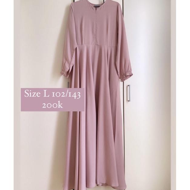 preloved gamis balqis dress katya glynn pale pink L