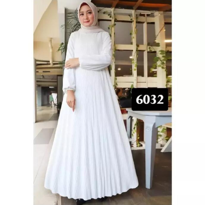 Gamis Plisket Putih Jumbo / GAMIS PLISKET MAXY PUTIH TERBARU