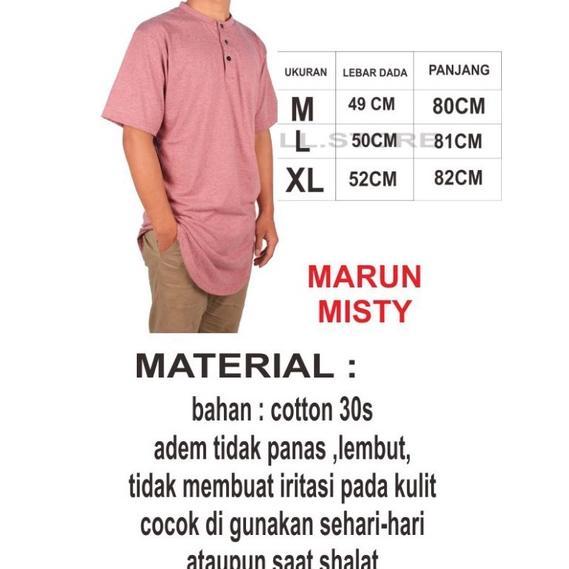 koko kurta dewasa combed / kaos longline kurta / kaos polos longline