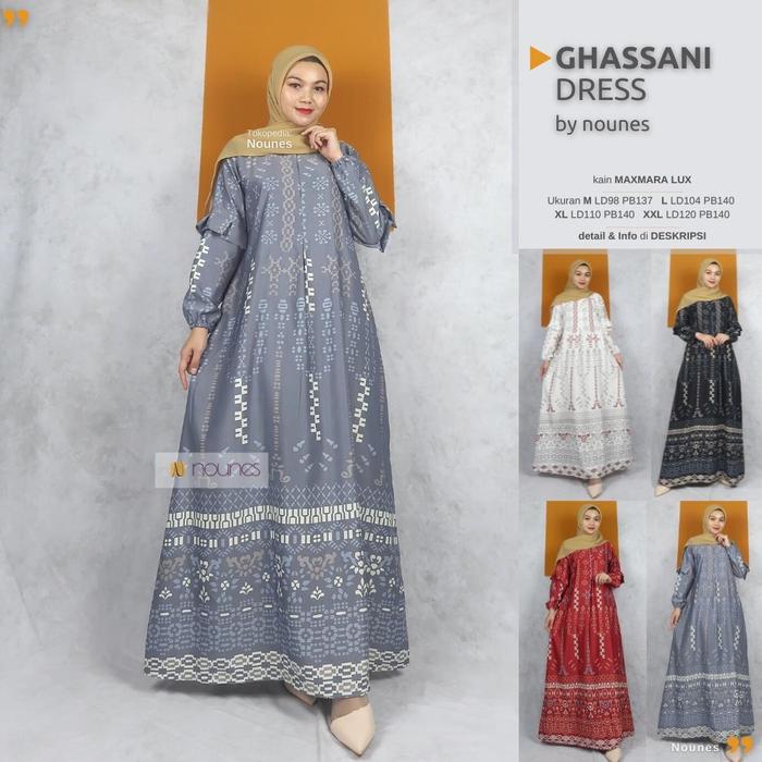 NOUNES GHASSANI SERIES Gamis Pesta Syari Wanita Muslim Maxmara Lux