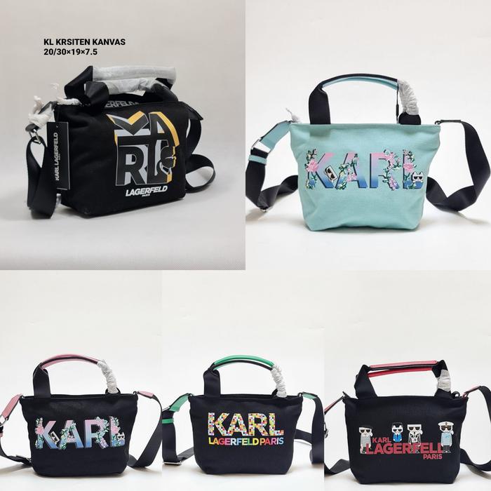 TAS KL KRISTEN CANVAS TOTE SMALL CROSSBODY BAG
