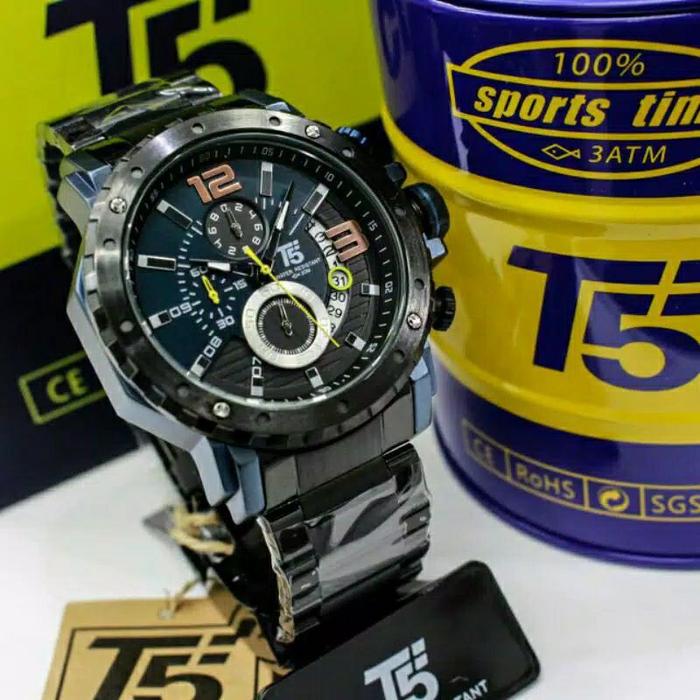 Jam Tangan Pria Fashion T5 H3746G Original Tanggal & chrono Aktif