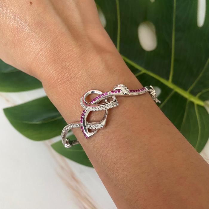 Gelang Kaku Emas Putih 17K Kadar 750 75% Fashion Zircon 10.97 Gram